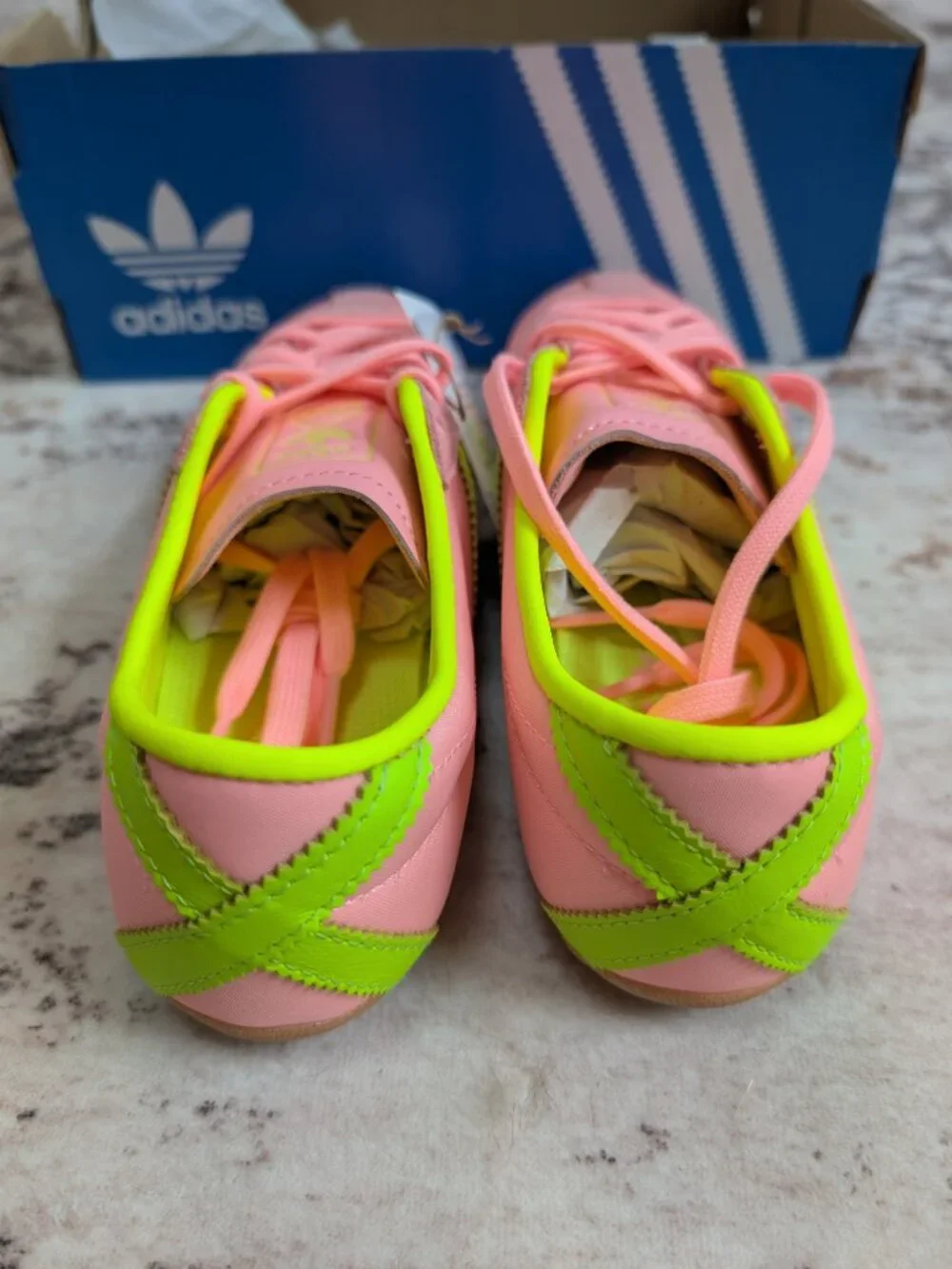 NEW Adidas Tokyo W Pink Neon Green Sneakers 5.5Y/6.5 Women’s NWT Box